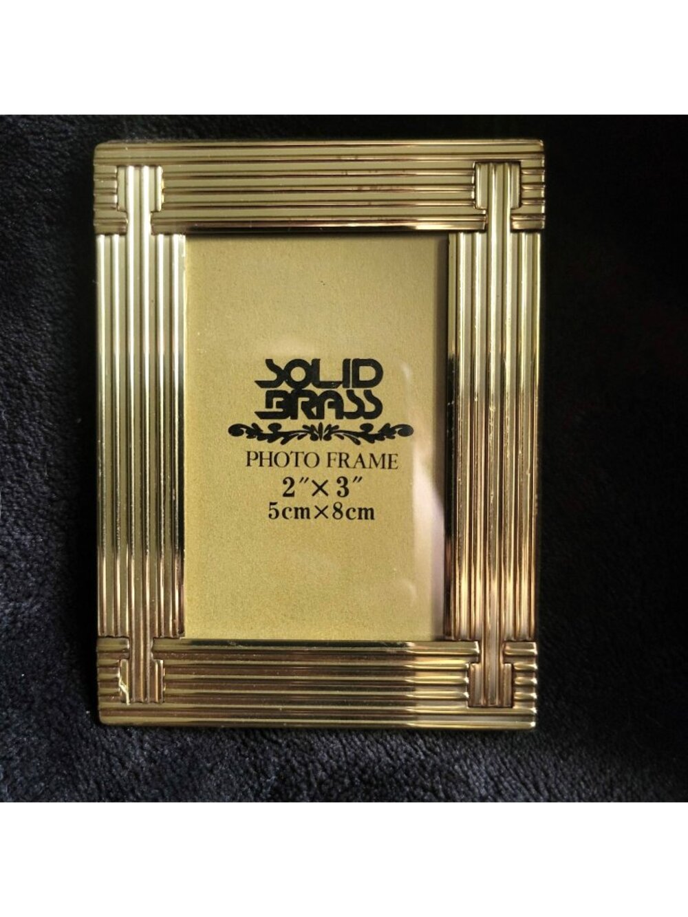 Small Vintage Art Deco Style Brass Picture Frame For 2x3 Photo